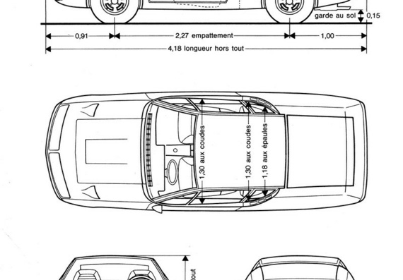 Alpine Renault A310 (Альпине Рено А310) - чертежи (рисунки) автомобиля
